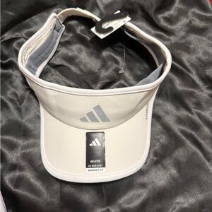 Adidas Gray and White Sports Visor
